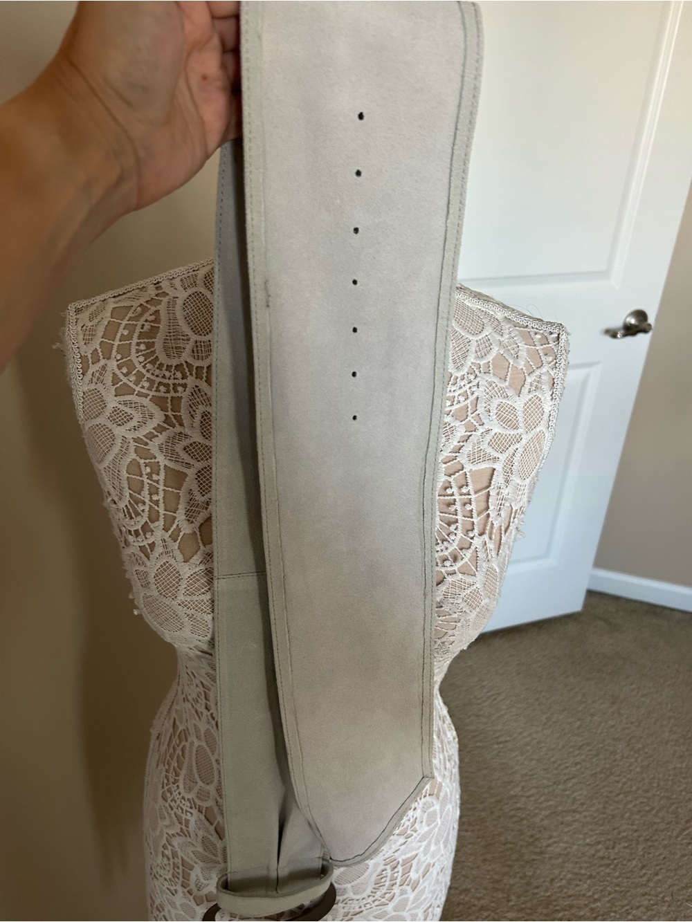 Free People Suede Wrap Belt grey with Round Buckle S/M - Picture 9 of 10